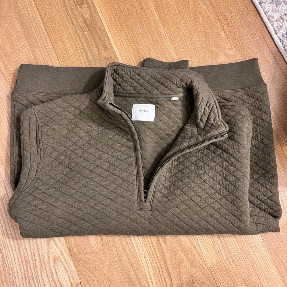 Men's Olive Green Quilted Sweater